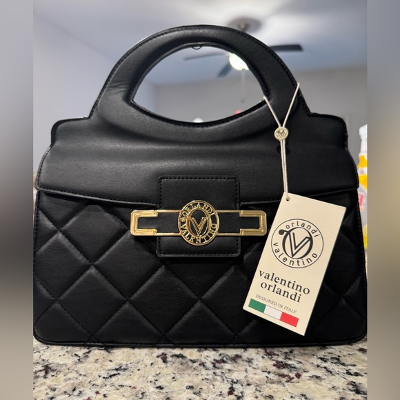 Valentino Orlandi Vegan Leather Quilted Crossbody Bag - Picture 14 of 16